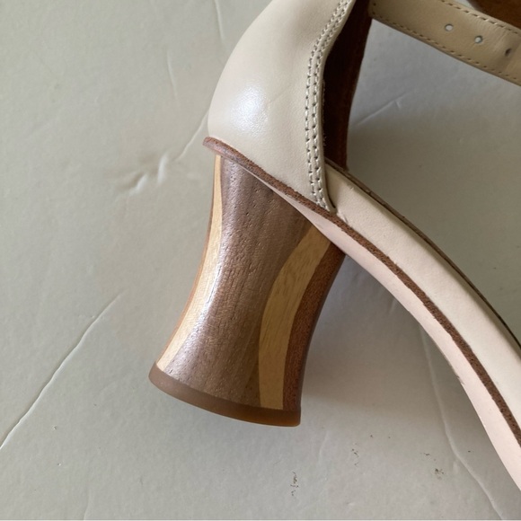 Jeffery Campbell Free People One Strap Wooden Patterned Heels Sz 8.5 - Picture 2 of 7